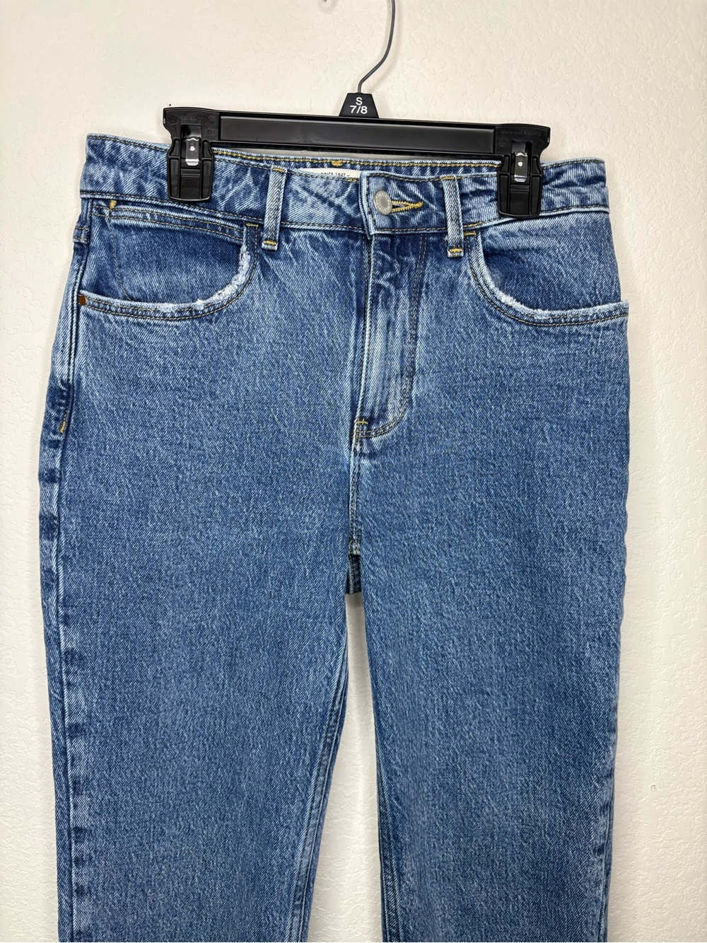 Wrangler High-Rise Rodeo Straight Crop Blue Denim Jeans - Picture 2 of 8